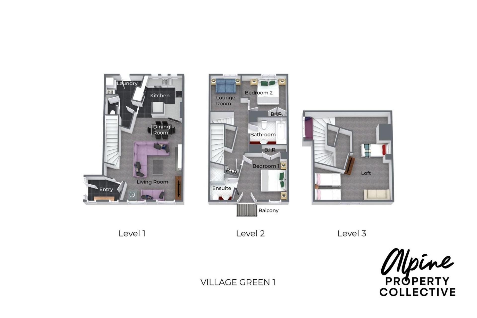 Village Green 2 Bedroom Loft Townhouse With Views Fireplace And Garage Parking Thredbo Eksteriør billede